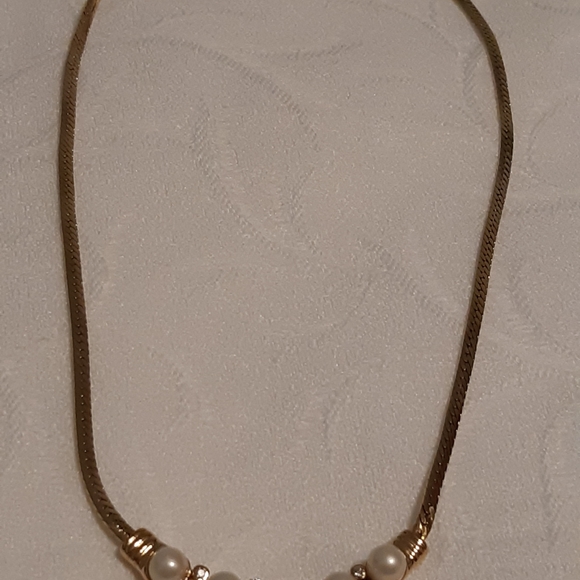 Vintage Faux Pearl Necklaces In Gold Tone, No Tarnish Chain, Length Is 16.25" W - Picture 7 of 13